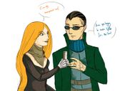 Vala feeding Helios candy bars via JC Denton by pirpintine