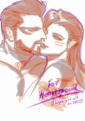 Fanart of Adam Jensen with Heartspowl's OC Iris