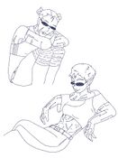 Jane and her sister (lineart version) by kleiner-ghost
