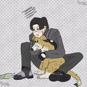 Dixon with his dog, Simba