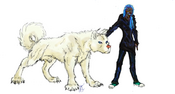 with her dog, Kubwa