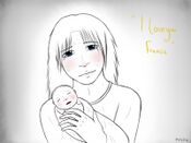 This is a drawing from Adam's point of view of his son's birth. Yes. Mpreg. Francis gave birth to a child. GOT A PROBLEM BRO???? Don't like yaoi or mpreg? Then keep your opinions and comments to your self! >:-/