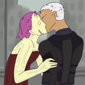Jamie kissing Jock
