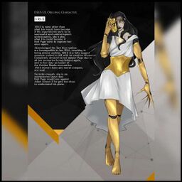 Alternative character profile depicting Iris's design if she was fully augmented